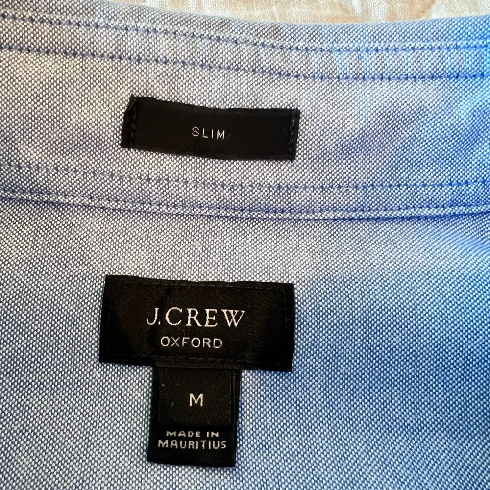 J. Crew Men’s Cotton Slim Fit Blue Colorblock Button Down Shirt | Size Medium